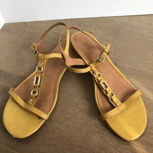 Franco Sarto Leather Sandals Pale Yellow Sz 9.5